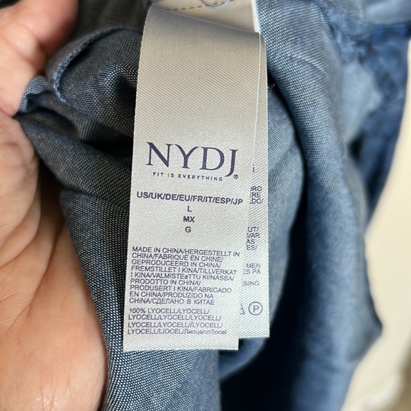 NYDJ pheasant leopard print chambray top - Picture 5 of 6